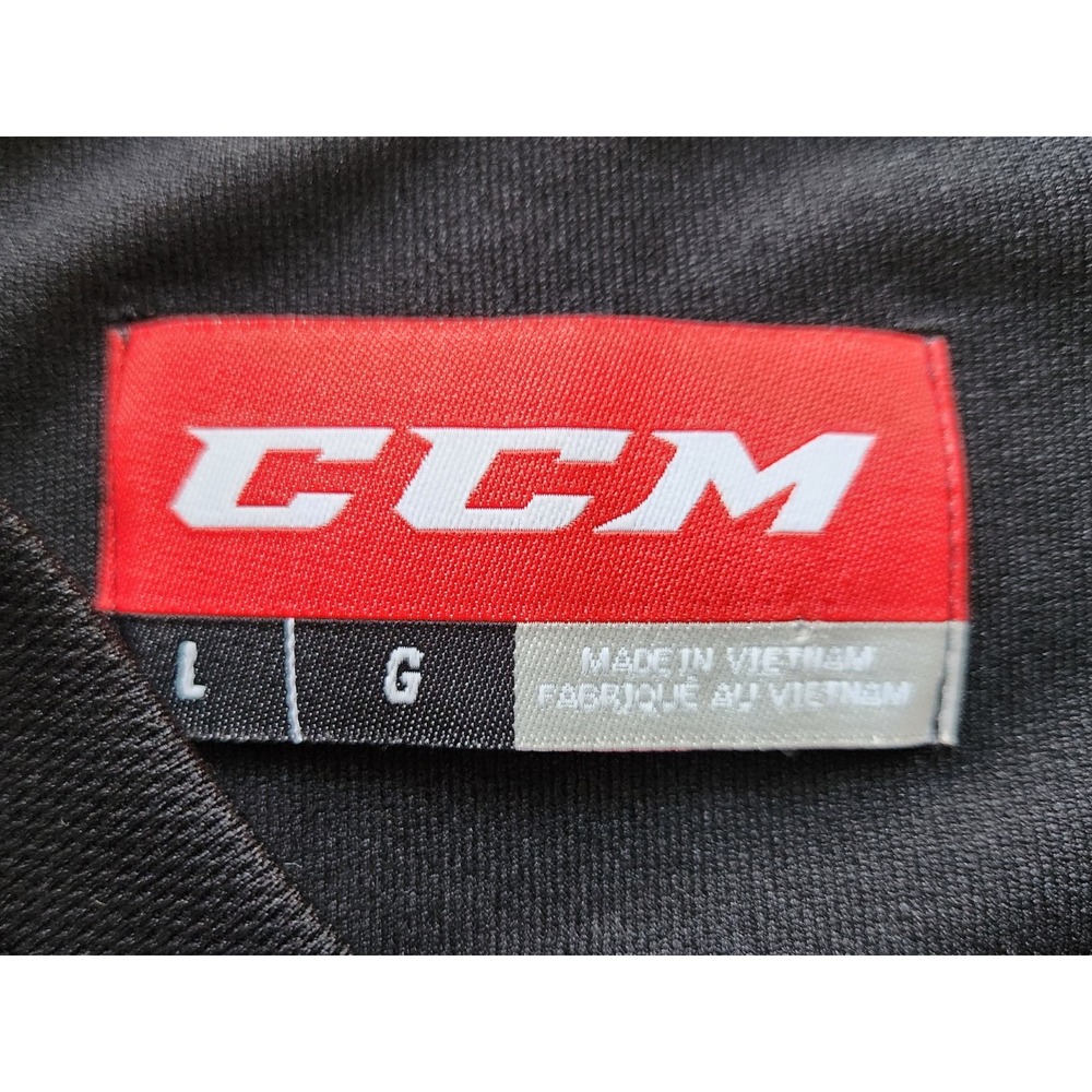 CCM‎ Hockey Long Sleeve Shirt Black V Neck Men's Size L Polyester Athletic - Picture 9 of 14